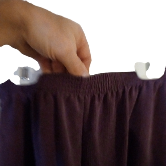 Purple Pull On Pants Alfred Dunner Pockets Straight Leg Textured Soft NWT 10 - Picture 2 of 9